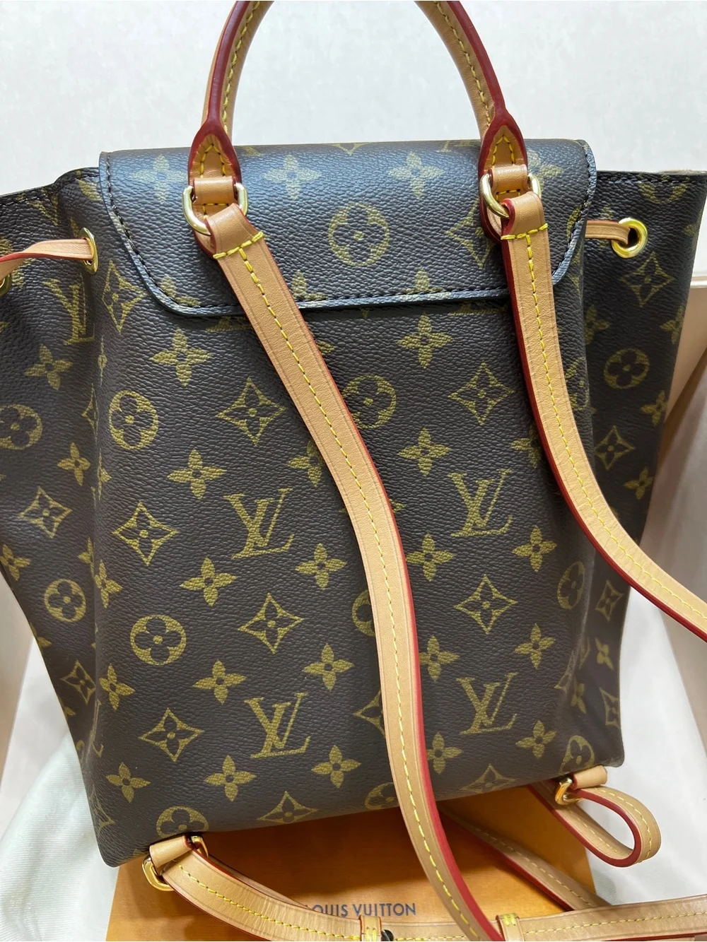Louis Vuitton Monogram Canvas Backpack in Brown and Vachetta